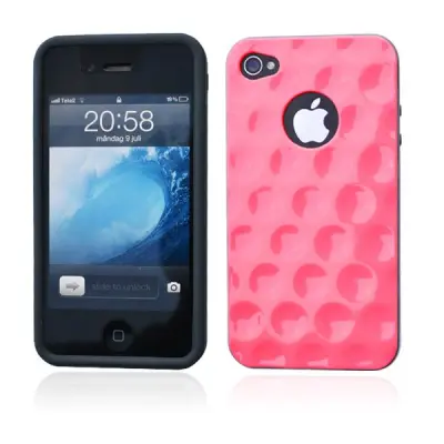 Baksideskal Circles till iPhone 4S/4 (Magenta)
