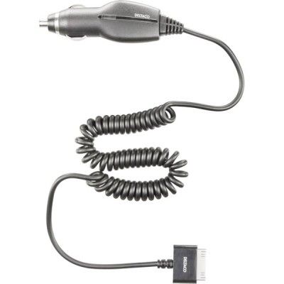 DELTACO billaddare med dock-kontakt, 12-24V till 5V 1A, spiralkabel, svart