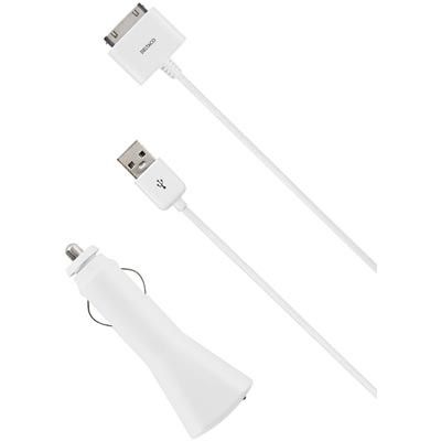 DELTACO billaddare med USB kabel för iPhone 3GS, 4, 4S och DELTACO billaddare med USB kabel för iPhone 3GS, 4, 4S och