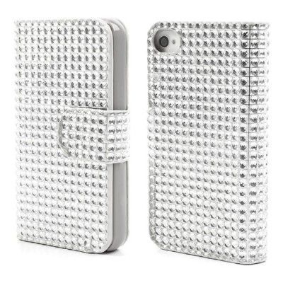 Bling Bling Plånboksväska till Apple iPhone 4S/4 - Silver