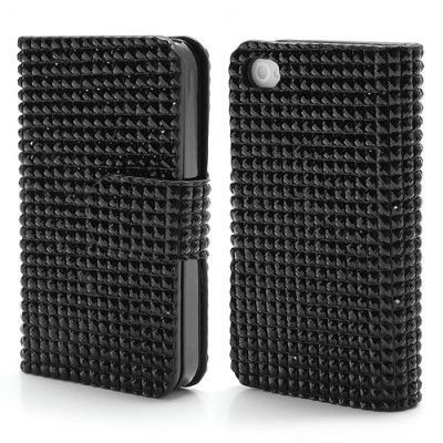 Bling Bling Plånboksväska till Apple iPhone 4S / 4 - Svart