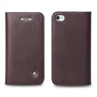 Business Läder Plånboksfodral till Apple iPhone 4S/4 (Brun)