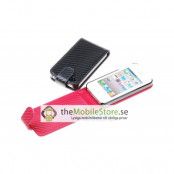 Carbon Fiber mobilväska till Apple iPhone 4S / 4 (Ljus Rosa)