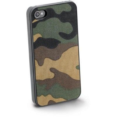 CellularLine Army, plastskal kamouflage,iPhone 4/4S, skärmskydd, svart