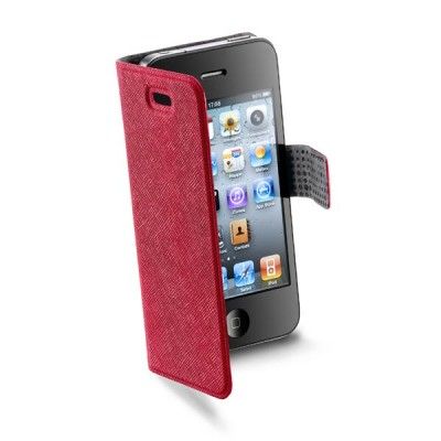 CellularLine BOOK SLIM för iPhone 4/4S, Eco-läder, magnetlås, rosa