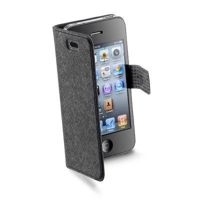CellularLine Book slim konstläderfodral för iPhone 4S/4 - Svart