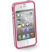CellularLine Bumper för iPhone 4/4S, inkl skyddsfilm fram/bak, rosa