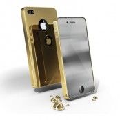 CellularLine Chrome, förkromat skal för iPhone 4/4S, skärmskydd, guld