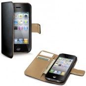 Celly Wallet Case iPhone 4/4S Svart/Beige