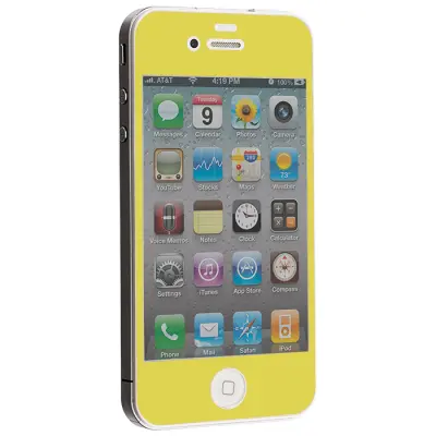 Colored Härdat Glas Skärmskydd till Apple iPhone 4 / 4S - Gul