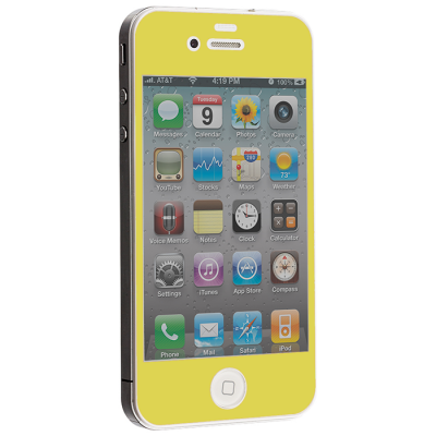 Colored Tempered Glass Skärmskydd till Apple iPhone 4 / 4S - Gul