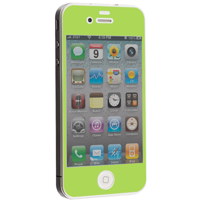 Colored Tempered Glass Skärmskydd till Apple iPhone 4 / 4S - Ljus Grön