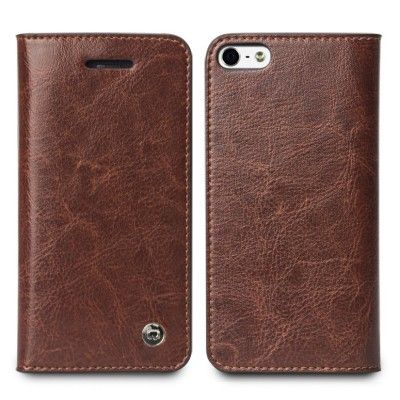 Exklusiv Äkta Läder Plånboksfodral till Apple iPhone 4S - iPhone 4 (Brun)