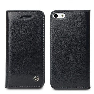 Exklusiv Äkta Läder Plånboksfodral till Apple iPhone 4S - iPhone 4 (Svart)