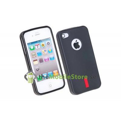 FlexiCase Skal till iPhone 4S/4 (Red-Strip) Svart