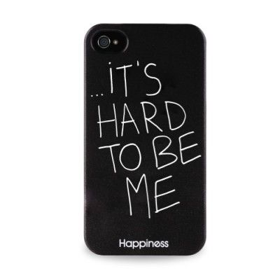 Happiness Prints iPhone 4/4S It´s hard to be me - Svart
