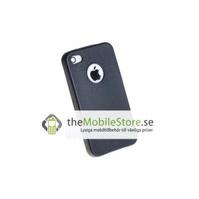 Leather Pattern Baksideskal till iPhone 4S/4 (Svart )
