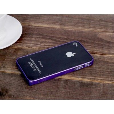 LOVE MEI 0,7mm Thin Aluminum Metal Bumper till Apple iPhone 4S/4 (Lila)