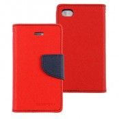 Mercury Fancy Diary Plånboksfodral till Apple iPhone 4S / 4 (Röd)
