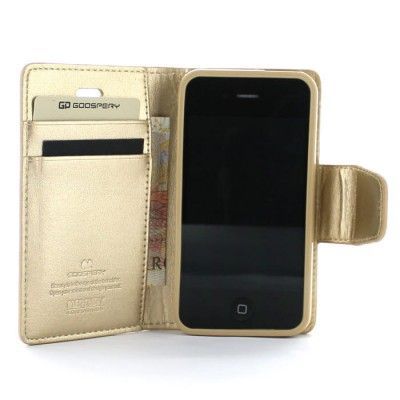 Mercury Sonata Plånboksfodral till Apple iPhone 4S - 4 (Gold)