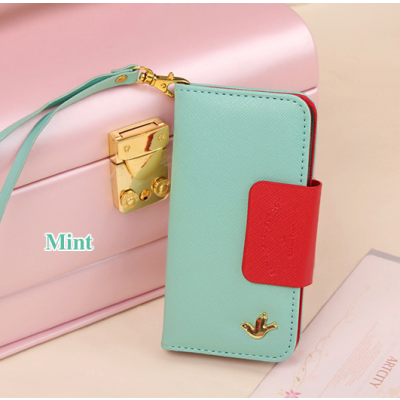 Metallic Bird Plånboksfodral till iPhone 4/4S - Mint