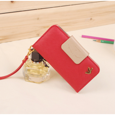 Metallic Bird Plånboksfodral till iPhone 4/4S - Röd