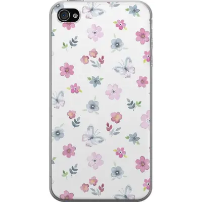 Mobilskal till Apple iPhone 4s med Blommor och fjärillar