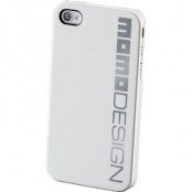 MOMO design, hårdplastskal-iPhone 4/4S, silver logga, vit