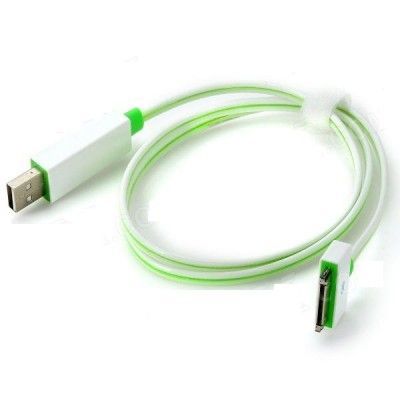Power4 LED Kabel till iPhone 4/4s (Vit/Grön)