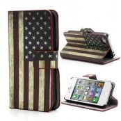 Printed Plånboksfodral till iphone 4/4S - Amerikanska Flaggan