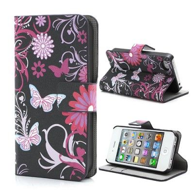 Printed Plånboksfodral till iphone 4/4S - Fjärilsdans