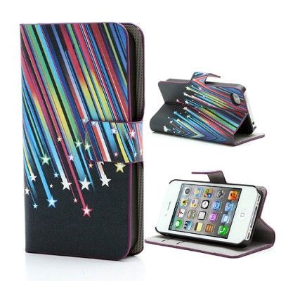 Printed Plånboksfodral till iphone 4/4S - Shooting Stars
