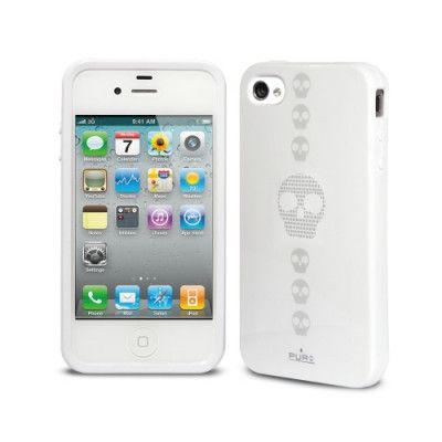 Puro Skulls Skal till Apple iPhone 4S/4 - (Vit)