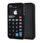 Retro kalkylator Silikonskal till Apple iPhone 4S/4 (Svart)
