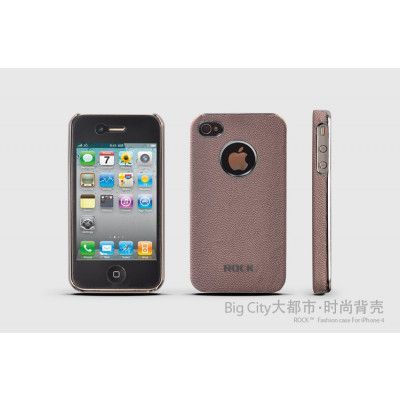 Rock Big City läder Baksideskal till Apple iPhone 4 /4S + Skärmskydd
