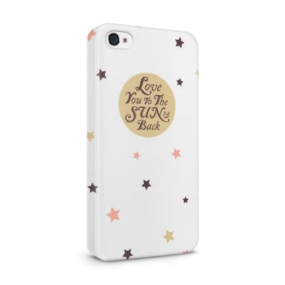 Skal till Apple iPhone 4S - Love you to the moon and back - Beig