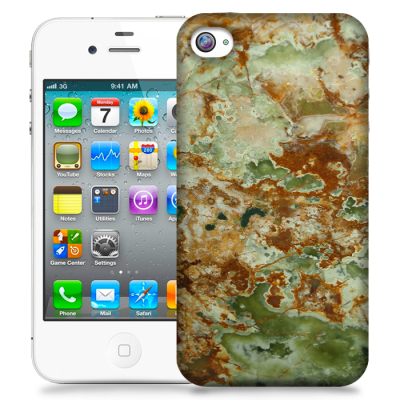 Skal till Apple iPhone 4S - Marble - Grön/Brun