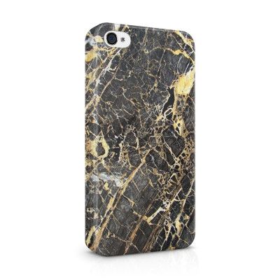 Skal till Apple iPhone 4S - Marble - Svart/Gul