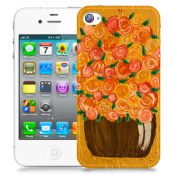 Skal till Apple iPhone 4S - Orange flowers