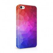 Skal till Apple iPhone 4S - Polygon - Blå/Lila/Röd