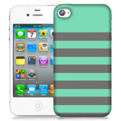 Skal till Apple iPhone 4S - Ränder - Mint/Grå