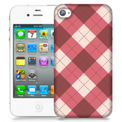 Skal till Apple iPhone 4S - Rutig Stygn - Rosa