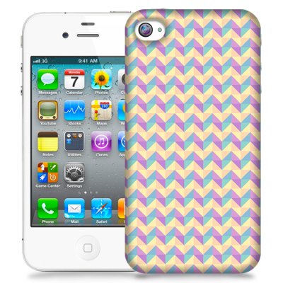 Skal till Apple iPhone 4S - Rutor Lila/Gul