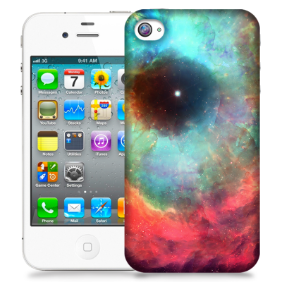 Skal till Apple iPhone 4S - Rymden - Blå/Rosa