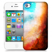 Skal till Apple iPhone 4S - Rymden - Orange/Blå