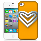 Skal till Apple iPhone 4S - Steel heart - Orange