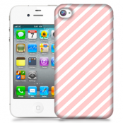 Skal till Apple iPhone 4S - Stripes - Ljusrosa