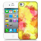 Skal till Apple iPhone 4S - Vattenfärg - Gul/Röd