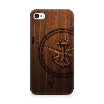 Skal till Apple iPhone 4S - Wooden Anchor B