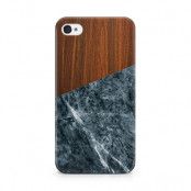 Skal till Apple iPhone 4S - Wooden Marble Dark B